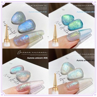 Charzieg ยาทาเล็บเจลไข่มุกกึ่งถาวรแช่ UV LED Superfine Glitter Aurora Unicorn Sequins Nail Art Varnishes สำหรับร้านทำเล็บมืออาชีพ