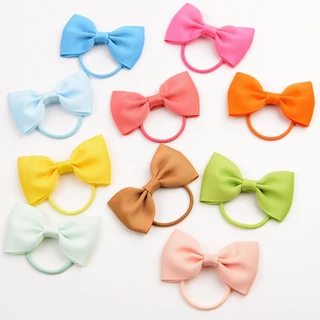 ริบบิ้นโบว์ ขนาดเล็ก พร้อมยางรัดผม แบบยืดหยุ่น สีแคนดี้ สําหรับเด็กผู้หญิง จํานวน 1 ชิ้น