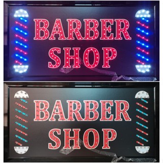 ป้ายไฟ*BARBER SHOP* ป้ายไฟLED ป้ายไฟร้าน ป้ายไฟตกแต่งร้าน ป้ายไฟวิ่ง ป้ายไฟตัวอักษร ป้ายไฟสำเร็จรูป (LB-00039)