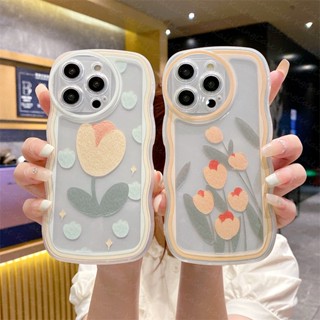 เคสโทรศัพท์มือถือแบบนิ่ม ใส ลายดอกทิวลิป สําหรับ VIVO V27E V27 Y02 Y71 Y66 Y67 V5S Y91C Y1S Y95 Y81I Y76S Y31 Y51A Y75 Y77 Y72 5G V11 V20 Y73S Y70S Y85 Y100