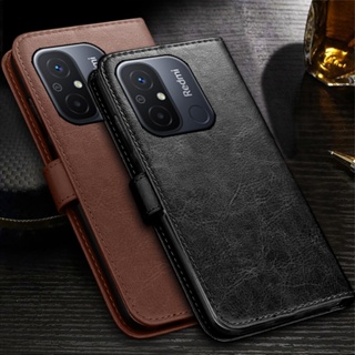 เคสโทรศัพท์มือถือหนัง แบบฝาพับแม่เหล็ก พร้อมช่องใส่บัตร สําหรับ Xiaomi Redmi12C Redmi 12C 12 C C12 4G 22120RN86G 6.71 นิ้ว