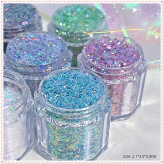 Micizian Magic Cloud Brocade Fragment Powder Super Explosion Sparkling Glitter Phototherapy Powder ตกแต่งเล็บสำหรับร้านเล็บ JOYFEEL