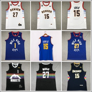 เสื้อกีฬาบาสเก็ตบอล ปักลาย Denver Nuggets No.15 Jokic No.27 Murray แฟชั่นฤดูร้อน สําหรับผู้ชาย 2023