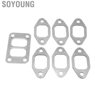 Soyoung Exhaust Manifold Tube Gasket  Turbo Gasket Set Metal Alloy Durable  for Car