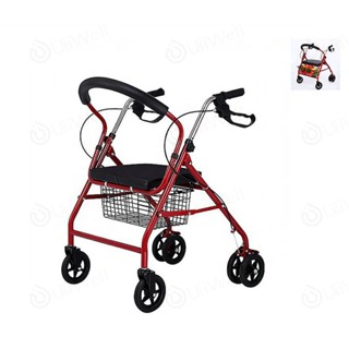 Rollator รถเข็นผู้ป่วยหัดเดิน พับเก็บได้มี6ล้อและที่พักเท้า รถเข็นสำหรับผู้สูงอายุรถเข็นช่วยพยุงเดินรถเข็นคนชรา walker