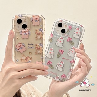 เคสโทรศัพท์มือถือแบบนิ่ม ลายการ์ตูนหมี กระต่าย ดอกทิวลิป สําหรับ Oppo A12 A57 A16 A15 A7 A54 A17 A95 A5s A16s A17K Reno 5 4F A9 A5 A74 A31 A96 A55 A3s A1K A53 A76 A77 A77s A16K A12E A52 A92