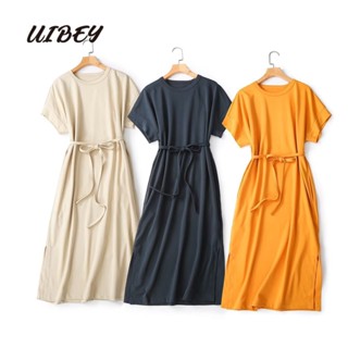 Uibey ชุดเดรส คอกลม สีพื้น อเนกประสงค์ 2325