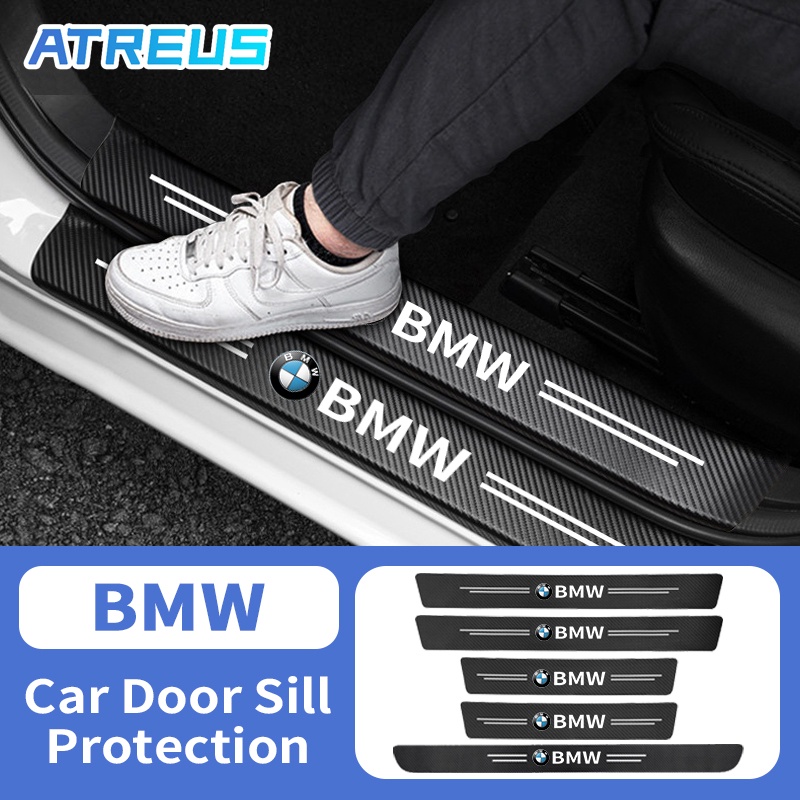 BMW สติกเกอร์​ กันรอยชายบันไดรถยนต์ สติกเกอร์คาร์บอนไฟเบอร์ ป้องกันรอยขีดข่วน สำหรับติดประตูรถยนต์ BMW G20 F10 E46 F30 E39 G30 E60 E90 X1 E84 645ci E63 E36 E30 X3 F25 X3 G01 X1 F48 F32 F34 E92 G22 F44 IX3 I4 IX