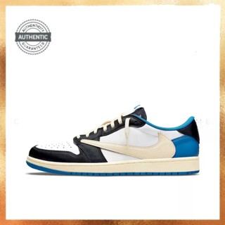 Travis Scott x Fragment Design x Air Jordan 1 Low oG SP Tripartite Joint ของแท้ 100 %