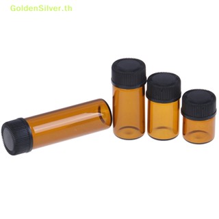 Goldensilver ขวดแก้ว สีเหลืองอําพัน ขนาดเล็ก 1 2 3 5 มล. พร้อมฝาปิด สีน้ําตาล