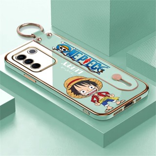 เคสโทรศัพท์มือถือ ยางนิ่ม ลายการ์ตูนลูฟี่ One Piece หรูหรา พับได้ สําหรับ Vivo V27e V25e V25 V21 V23e V21e V19 NEO IQOO Z7X Y50 Y30i Y30 Y51 2021 Y31 Y53S Y51A S1 T1 5G Y85 V9