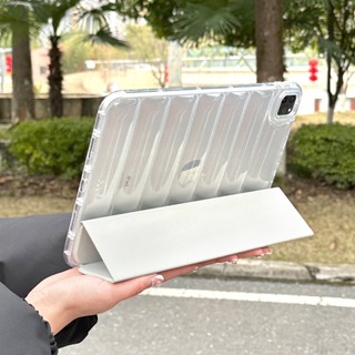 เคสแท็บเล็ตหนัง TPU นิ่ม แบบใส พับได้สามทบ ตั้งได้ สําหรับ iPad Pro 11 2022 2021 2020 2018 10.2 9th 8th 7th 10th 10.9 Air 5 4