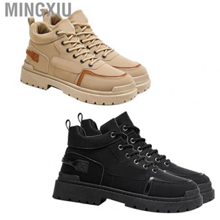 Mingxiu Men High Top Boots  Prevent Slip Breathable Men Boots Leather Upper  for Daily for Winter