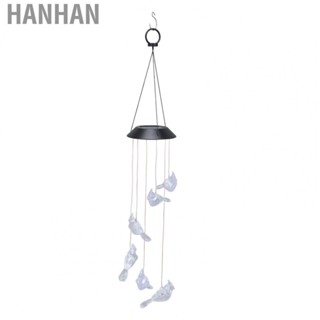 Hanhan Solar Wind Chimes Color Change Bird Wind Chimes Light For Courtyard Patio