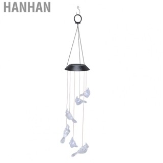 Hanhan Solar Wind Chimes Color Change Bird Wind Chimes Light For Courtyard Patio