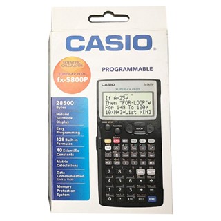 Casio fx-5800P เครื่องคิดเลขวิทยาศาสตร์ (สีดํา) - จอแสดงผล 4 สาย ตั้งโปรแกรมได้