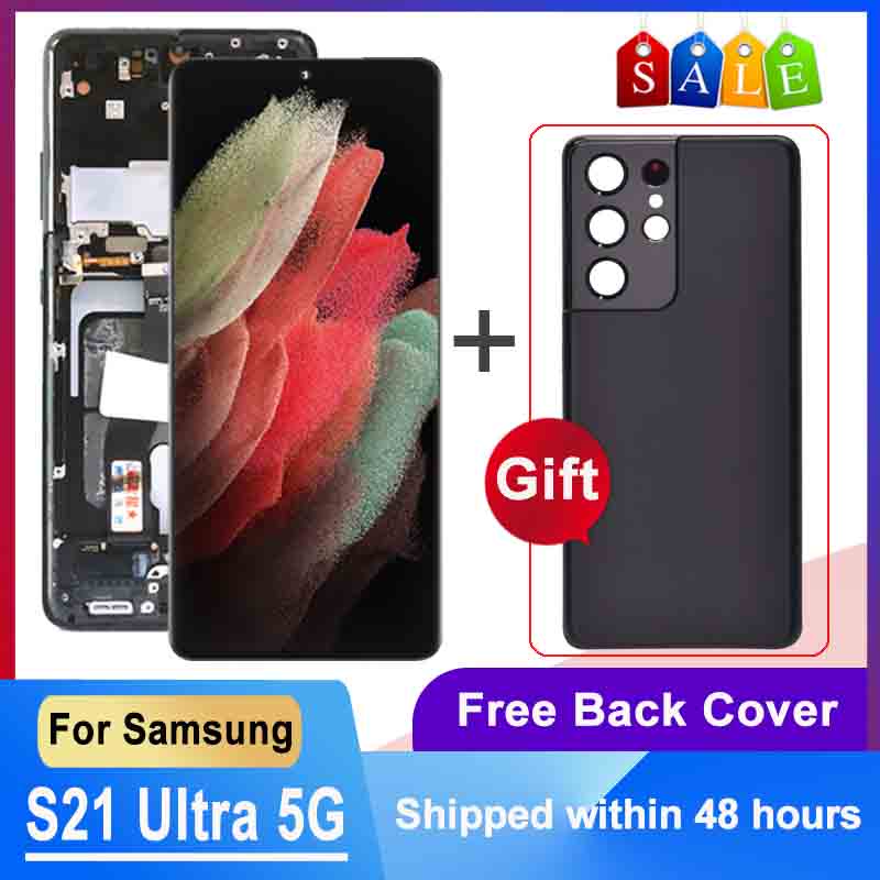 แบบไดนามิก AMOLED 6.8 "; สําหรับ Samsung Galaxy S21 Ultra 5G จอแสดงผล Touch Screen Digitizer Assembl