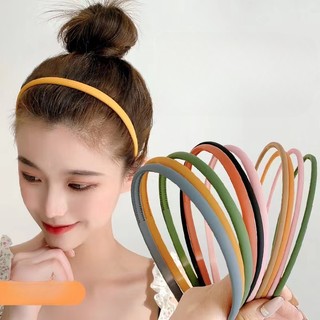 ที่คาดศีรษะ แบบบาง สีพื้น แฟชั่นฤดูร้อน สําหรับผู้หญิง