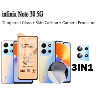 3 in 1 ฟิล์มกระจกนิรภัยกันรอยหน้าจอ เซรามิค สําหรับ Infinix Note 30 5G Infinix Note 30i 30 Pro 12 G96 10 Pro Hot 30i 30 20 5G