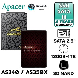 COINSคืน15%⚡FB9JMZV6⚡ APACER AS340/ AS350X 120GB - 512GB SSD R/W UP TO 550/500MBPS. รับประกัน 3 ปี