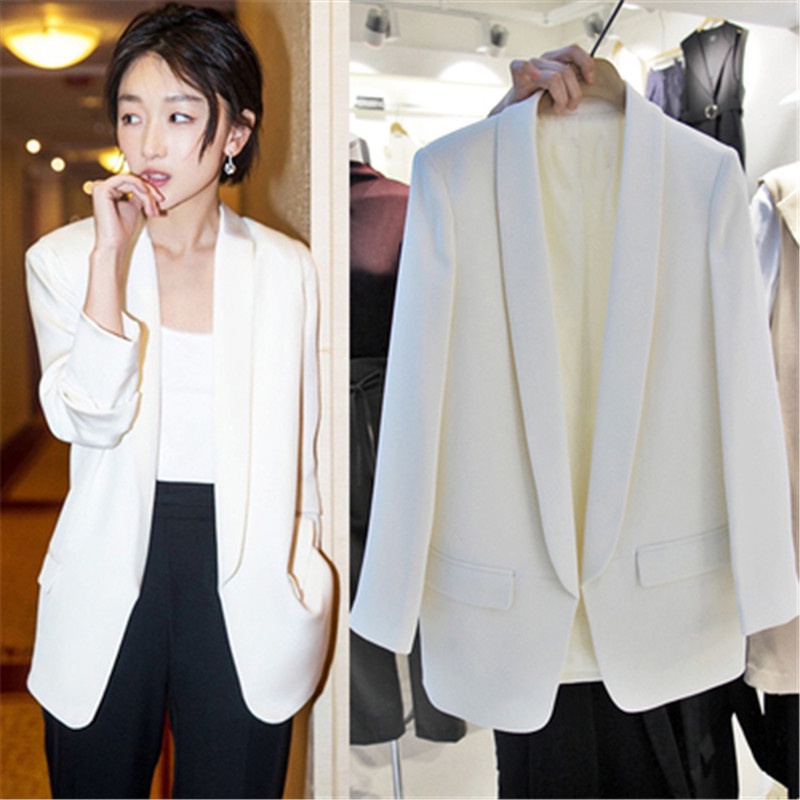 พร้อมส่ง MSD เสื้อสูทแฟชั่น รุ่นปกพับยาว ไม่มีกระดุม 2 สี มีกระเป๋าหน้า