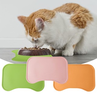 เสื่ออาหารสัตว์ แผ่นรองชาม แผ่นกันอาหารหก ชามแมว ชามหมา ซิลิโคน Pet Food Mat