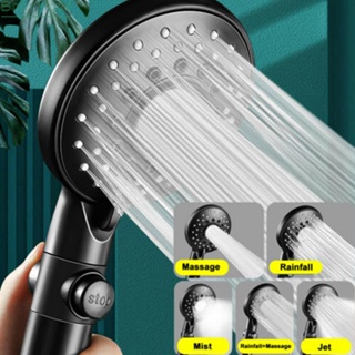 【Big Discounts】Shower Head Handset Saving Water 11cm 11cm X 28cm 5 Mode Adjustable Filterable#BBHOOD