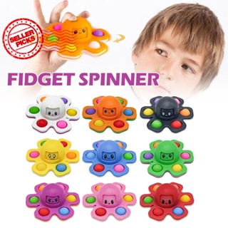 ของเล่น Pop It Flip Face-Changing Octopus Fidget Spinner ช่วยบรรเทาความเครียด Z6X1