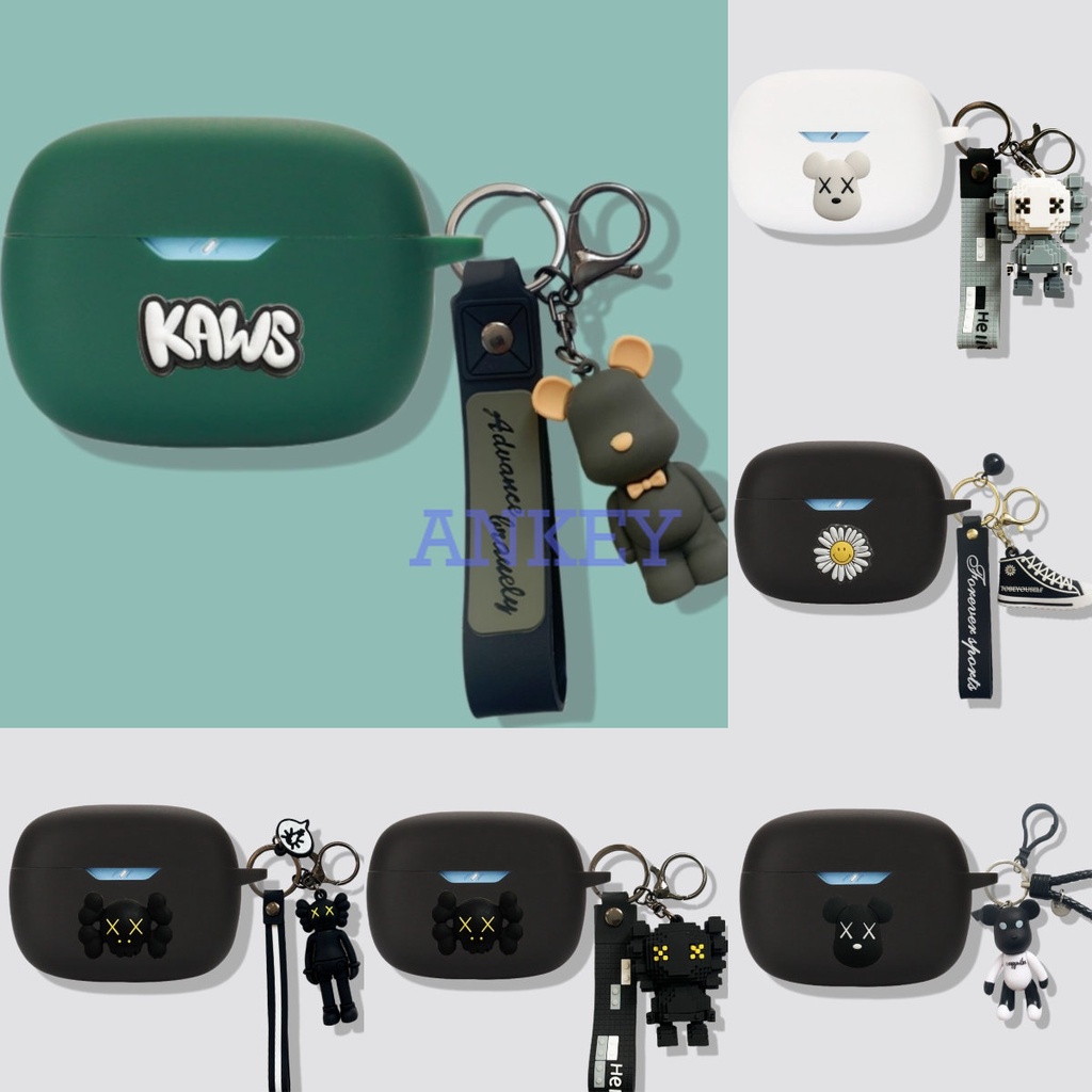 For Anker Soundcore Life Dot 3i / Note 3i / P2i P3i A20i A3i Earphone Silicone Case Cute Bear Black 