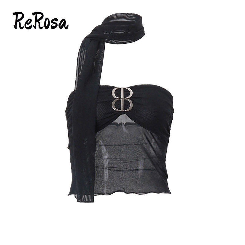 Rerosa เสื้อท็อปลําลอง เปิดไหล่ ทรงสลิมฟิต เซ็กซี่ แฟชั่นใหม่ สําหรับสตรี 2023