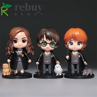 REBUY 3Pcs/set Movie Harried Potter Kids Gifts Hermione Ron Hedwig Harried Potter Action Figure Toys Figurine Special Version Q Desktop Decoration PVC Ornament Gift Model Toys