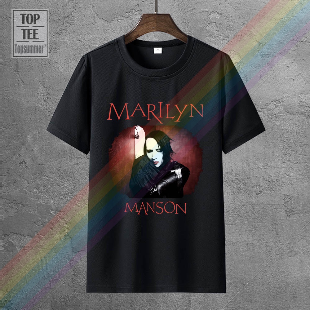 แฟชั่นใหม่ เสื้อยืด พิมพ์ลาย Marilyn Manson Against The Wall สําหรับผู้ชาย