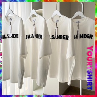 เสื้อยืดแขนสั้น ผ้าฝ้าย พิมพ์ลายตัวอักษร Jil Sander สไตล์ฮิปฮอป วินเทจ ขนาดใหญ่ พลัสไซซ์ สําหรับผู้ชายS-5XL