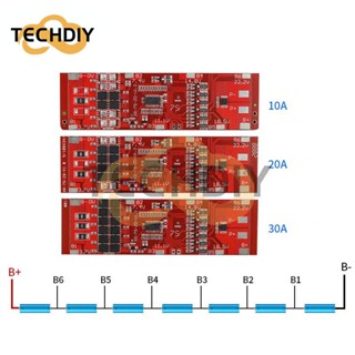 บอร์ดป้องกันแบตเตอรี่ลิเธียม BMS 7S 24V 10A 15A 20A 30A 18650 พร้อมตัวปรับสมดุลแบตเตอรี่ Li-ion Pack BMS สําหรับพาวเวอร์แบงค์