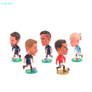 Xo94ol ตุ๊กตาฟิกเกอร์ PVC รูปนักฟุตบอล Messi Neymar Mbappe Ronaldo ขนาด 6.6 ซม. สําหรับตกแต่ง