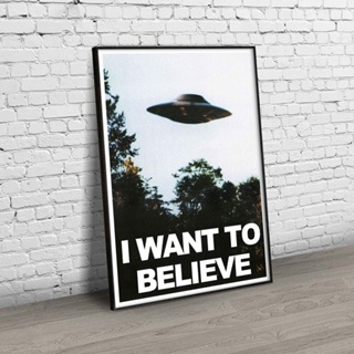 โปสเตอร์ภาพวาดผ้าใบ รูปเอเลี่ยน Ufo สําหรับตกแต่งผนังบ้าน ห้องนั่งเล่น