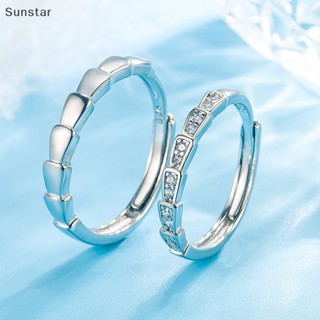 Sunstar แหวนนิ้วมือ ประดับเพทาย รูปไม้ไผ่ ปรับขนาดได้ เครื่องประดับแฟชั่น สําหรับผู้หญิง