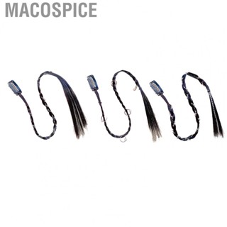 Macospice Braid Ponytail  Extension Braided Hair High Temperature Fiber Winding Firm Fixing Stable Practical for Party