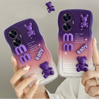 เคสโทรศัพท์มือถือนิ่ม ลายตุ๊กตาหมีน่ารัก ไล่โทนสี สําหรับ Realme 10 4G 8 Pro 8i 7i 5 3 Pro C55 C30s C17 C3 Narzo 50a 50i 50