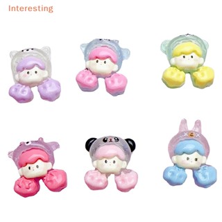 SANRIO [Interesting] กิ๊บติดผมเรซิ่น รูปเด็กผู้หญิง ซานริโอ้ ป๊อปคอร์น เรืองแสง DIY สําหรับตกแต่งเคสโทรศัพท์ 5 ชิ้น