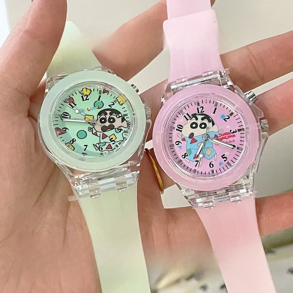 ใหม่ Crayon Shin Chan นาฬิกาเรืองแสงนักเรียนนาฬิกาการ์ตูน Luminous Led เด็กนาฬิกาเด็กเพื่อนที่ดีที่สุด