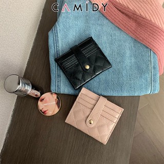 Camidy กระเป๋าสตางค์เวอร์ชั่นเกาหลีของผู้หญิงสั้นสไตล์ใหม่ย้อนยุคหนังน้ำมันนักเรียนถือหลายบัตรหลายฟังก์ชั่นกระเป๋าเงินเหรียญ