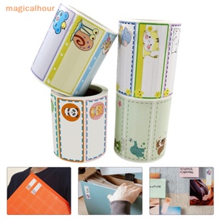 Magicalhour^^ สติกเกอร์แท็กชื่อ ลายการ์ตูน สําหรับเด็ก 250 ชิ้น ต่อม้วน