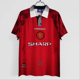 เสื้อกีฬาแขนสั้น ลายทีมชาติฟุตบอล Manchester United 1996/97 ชุดเหย้า สไตล์เรโทร