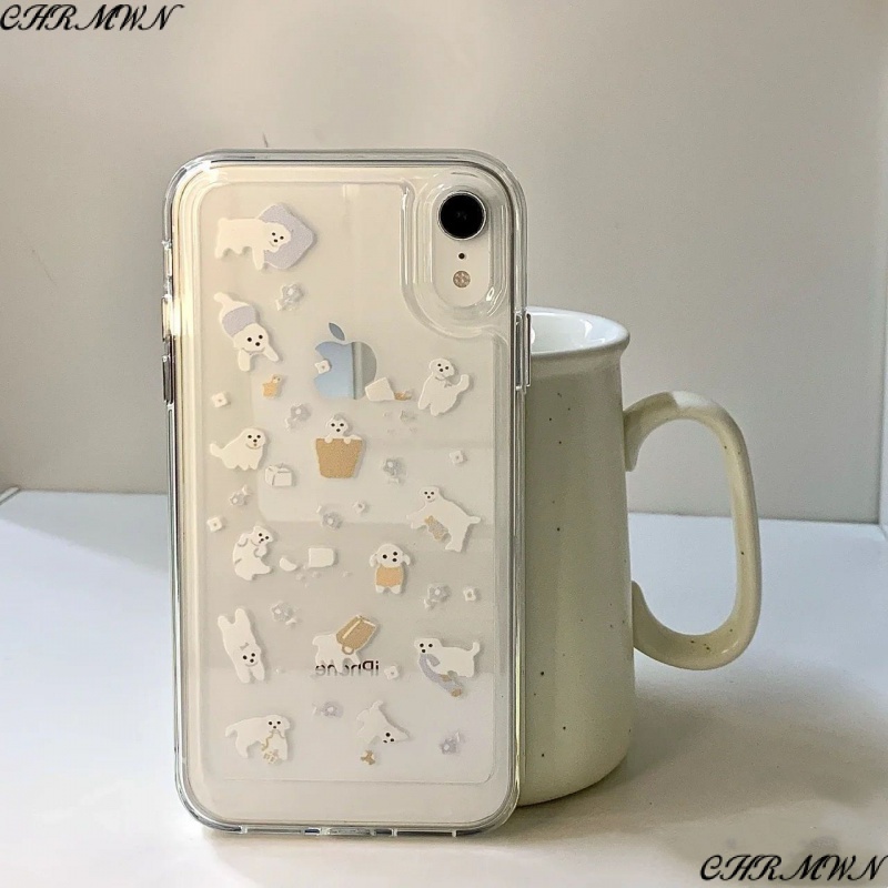 เคสโทรศัพท์มือถือใส แบบนิ่ม ลายสุนัขสีขาว สําหรับ Apple Iphone 7xs 11 8p Xr Promax 12x ins13 PMHY