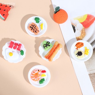 Sweetiy ใหม่ แผ่นขนมปังไข่จิ๋ว 1/12 อุปกรณ์เสริม สําหรับบ้านตุ๊กตา 5 ชิ้น