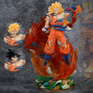 โมเดลฟิกเกอร์ Dragon Ball LS Goku GK Vegeta Vegeta Fit Three-Headed แบบเรืองแสง แฮนด์เมด สําหรับตกแต่ง