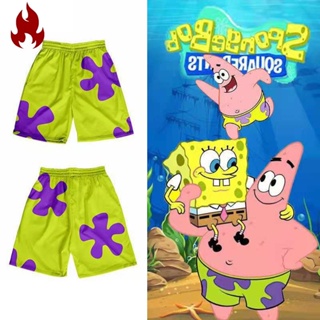 HOTMAN กางเกงขาสั้น Patrick Star, กางเกงขาสั้นผู้ชายฤดูร้อนหลวมตรง, กางเกงขาสั้นชุดนอน, กางเกงชายหาด