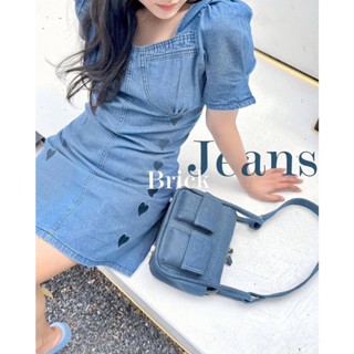 🌈ส่งฟรี🌈 Brick Jeans Bag กระเป๋าสะพายข้าง ผ้ายีนส์ Denim ทรงสวย  มาแรง สไตล์เกาหลี