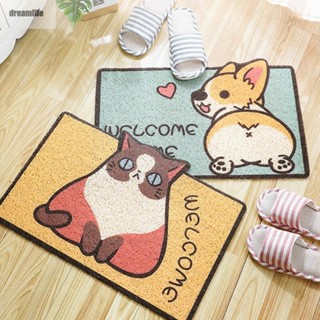 【DREAMLIFE】Cartoon Print Bathroom Kitchen Floor Mat Non Slip Entry Rug Doormat for Home Use